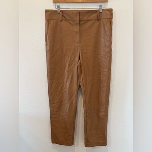 LOFT Camel Faux Leather Pants
